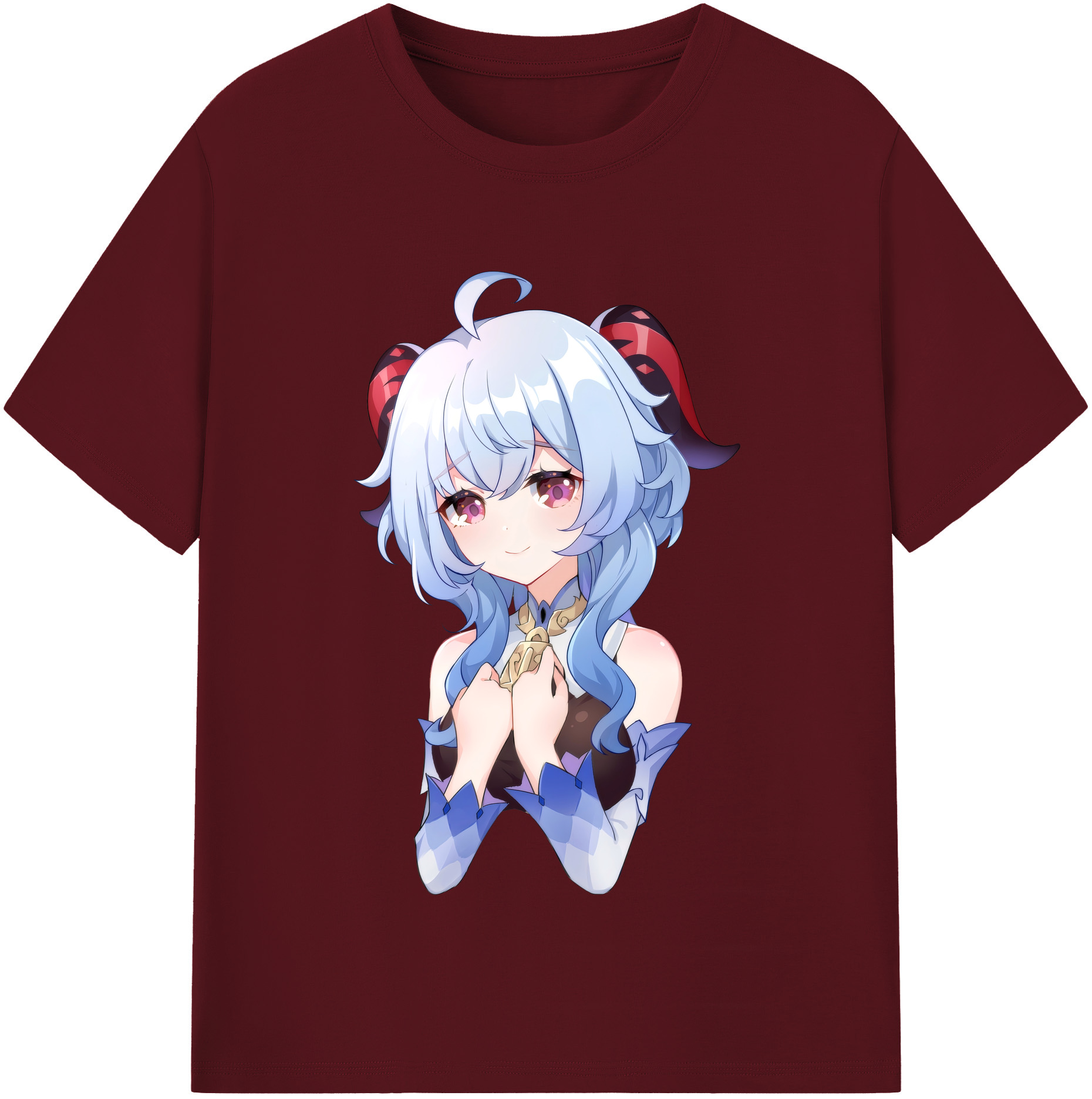 げんし神 甘雨 かんう genshin Ganyu 綿100％半袖Tシャツ（フロントプリント）